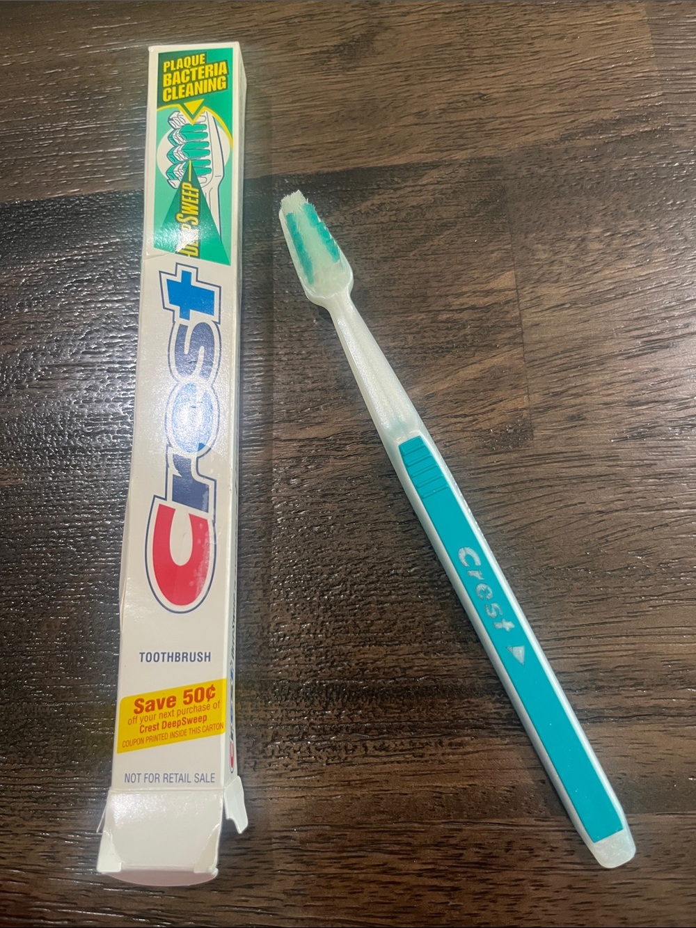 Vintage 90s 1996 Crest Deep Sweep Toothbrush New In Box Opened for Photos